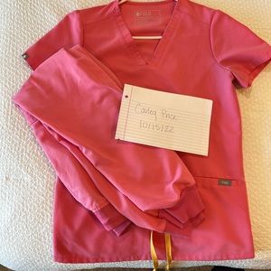 Neon pink figs scrubs